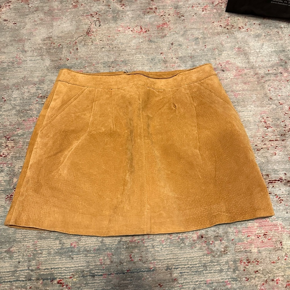 Genuine Leather/Suede Pig skin short zipper skirt by I Love H81//Hollister